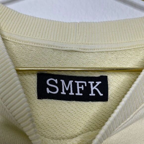 SMFK Sweatshirt Medium Pullover Yellow Compass College Oversize Campus Logo - Picture 3 of 11
